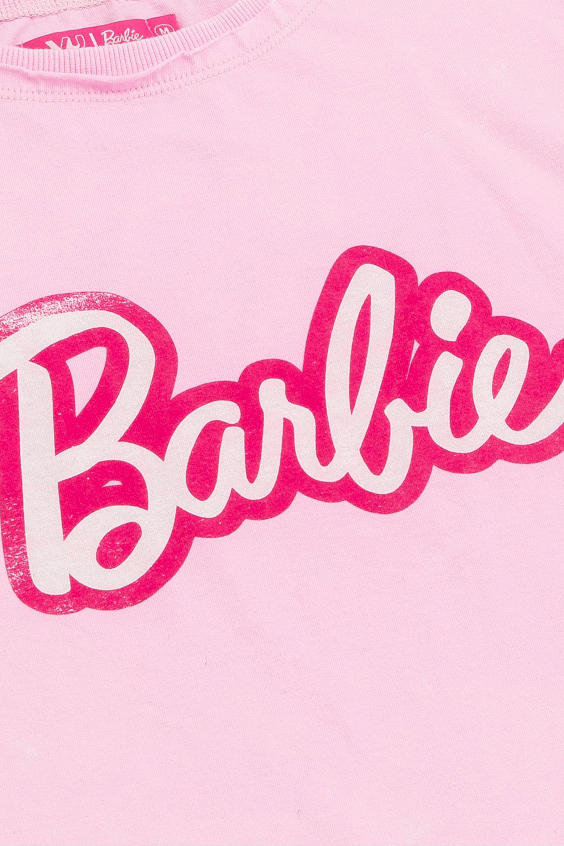 Barbie Crop Top Damen - Pink, Mit Retro-Logo, 100% Baumwolle, Kurz Geschnitten - Offiziell Lizenziertes Fashion Top