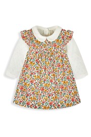 JoJo Maman Bébé Yellow Autumn Floral Girls' 2-Piece Cord Baby Dress & Body Set - Image 1 of 3