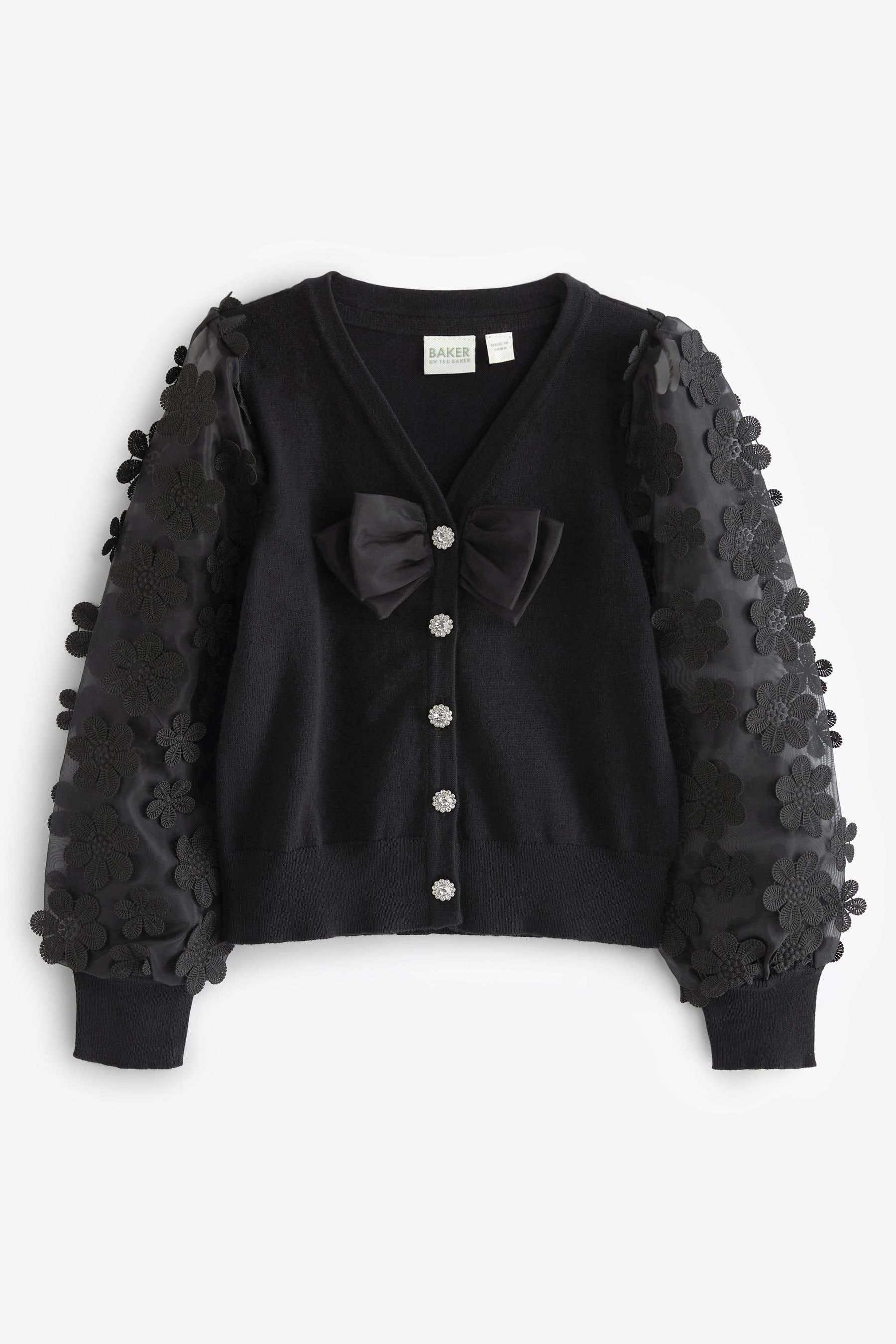 Black flower cardigan clearance