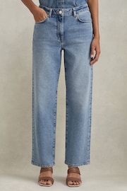 Reiss Light Blue Selin Mid Rise Straight Leg Jeans - Image 3 of 6