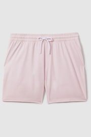 Reiss Pale Pink Shore Plain Drawstring Waist Swim Shorts - Image 2 of 6