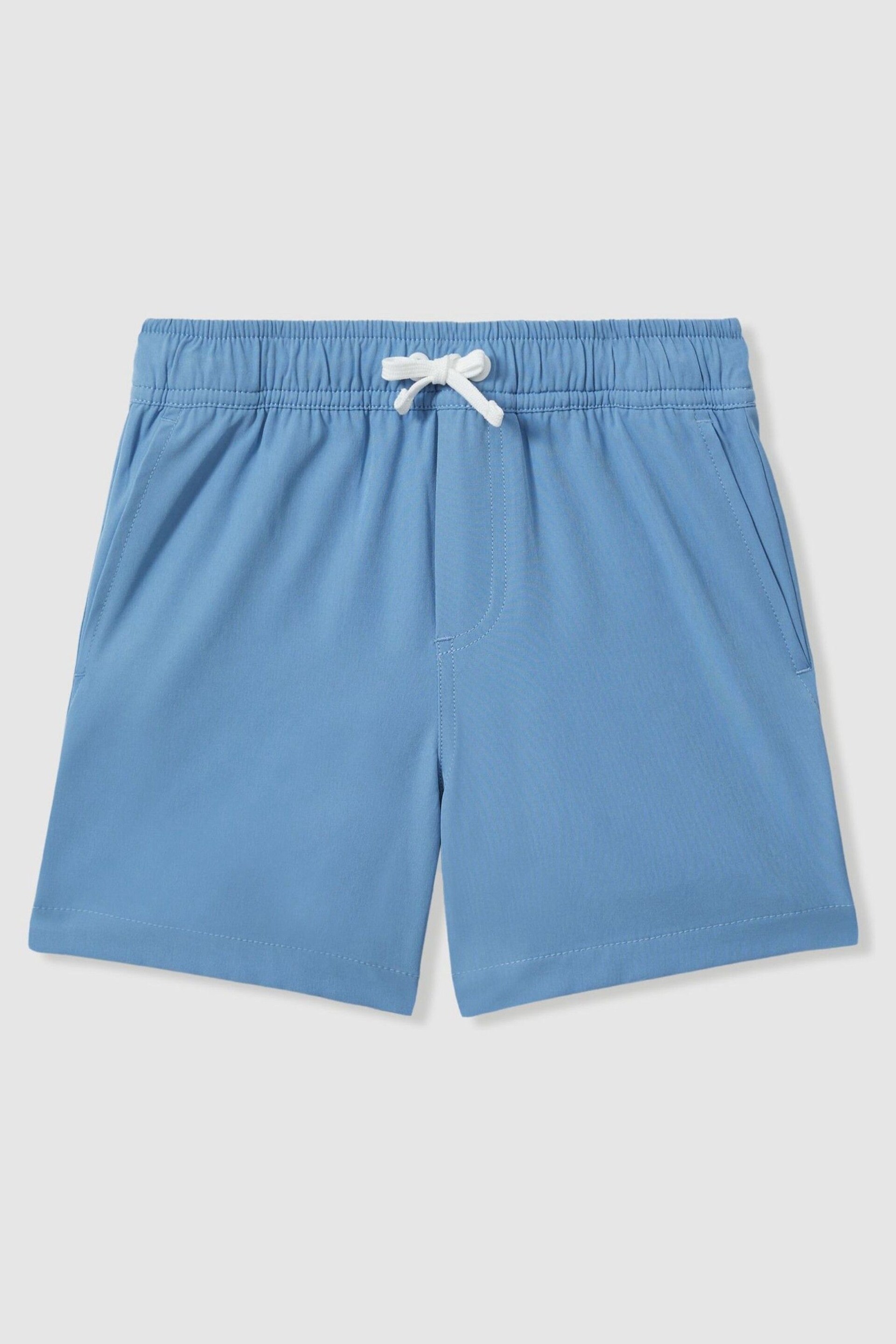 Reiss Sea Blue Shore Junior Plain Drawstring Waist Swim Shorts - Image 2 of 4