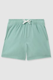 Reiss Aqua Shore 3-9 yrs Plain Drawstring Waist Swim Shorts - Image 2 of 4