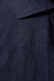 Reiss Navy Ruban Teen Linen Cutaway Collar Shirt - Image 5 of 5