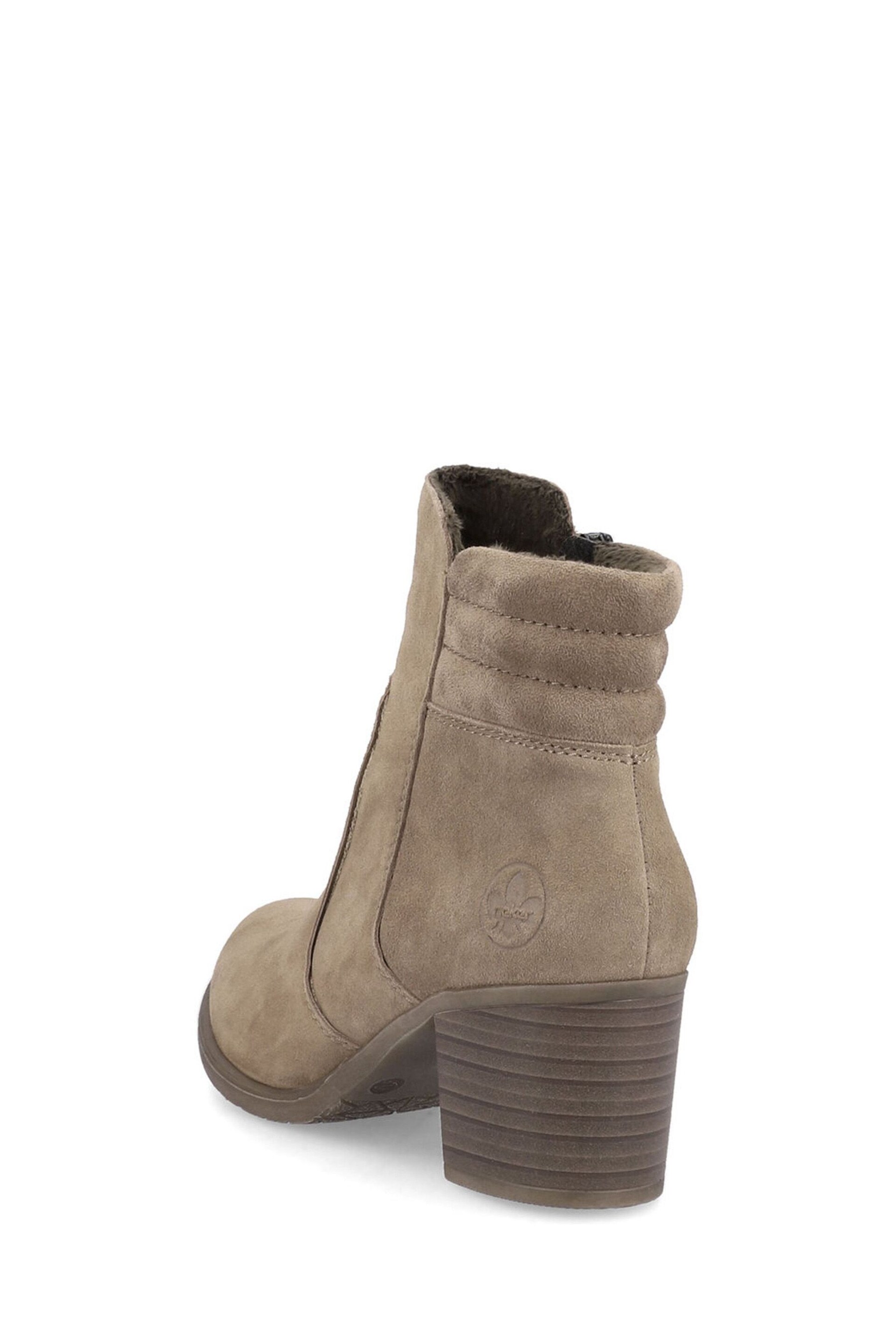 Rieker Womens Zipper Brown Boots - Image 5 of 10