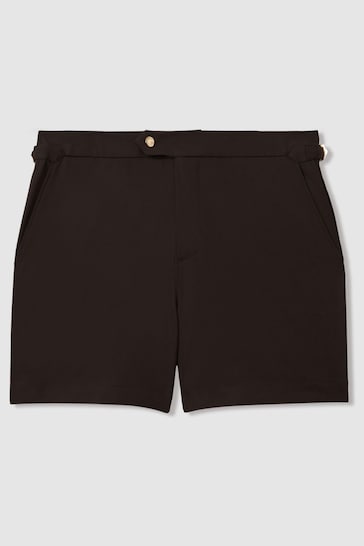 Reiss Chocolate Sun Side Adjuster Swim Shorts