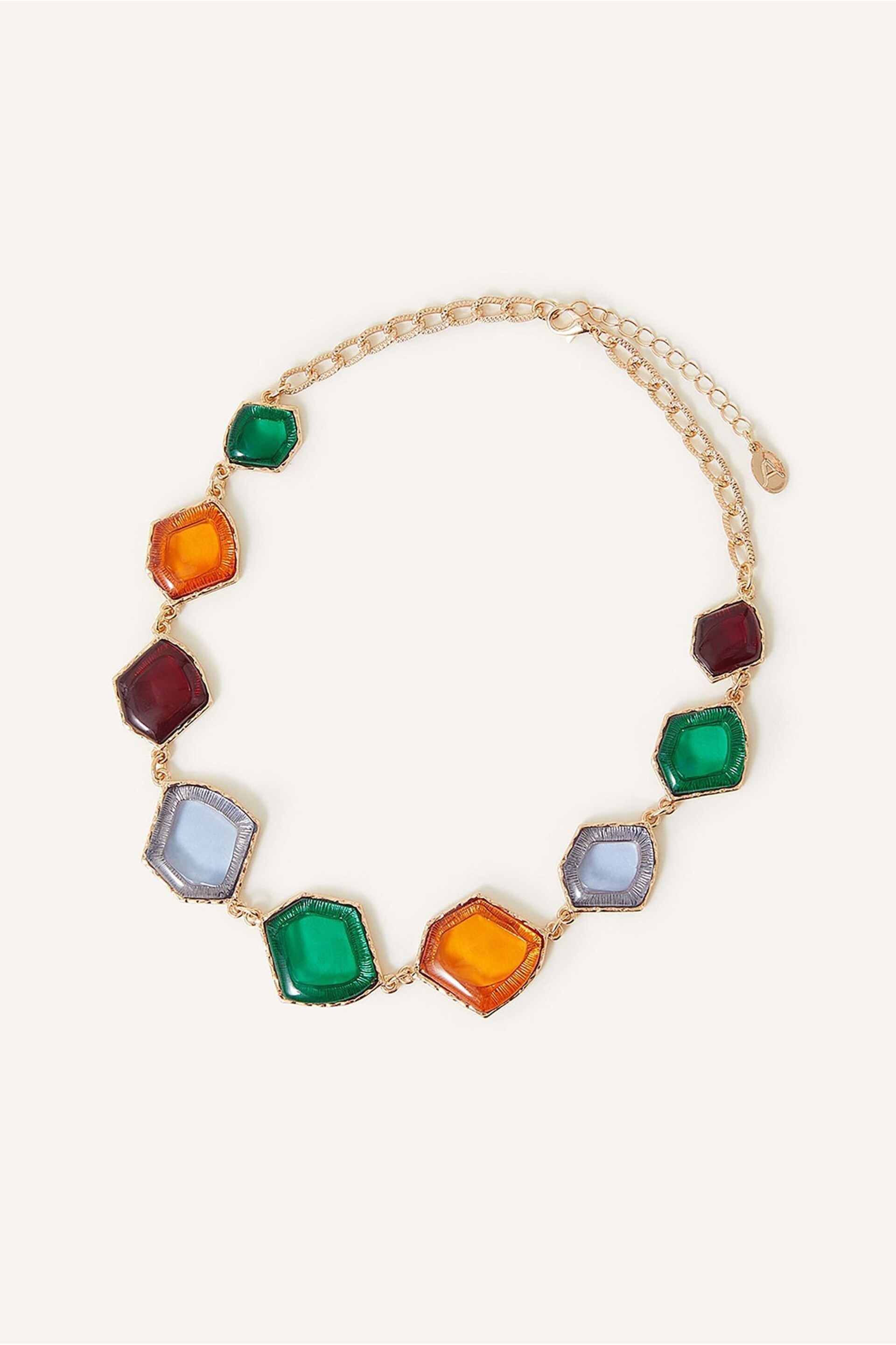 Accessorize Orange Irregular Shapes Necklace - Image 1 of 2