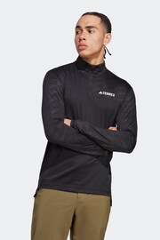 adidas Terrex Khaki Green Half Zip Long Sleeve Fleece - Image 1 of 8