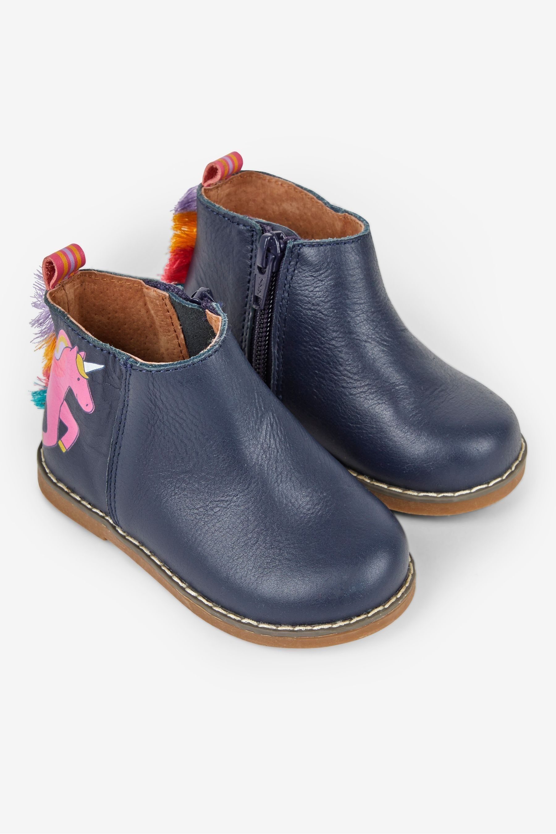Buy JoJo Maman Bebe Navy Girls Leather Unicorn Chelsea Boots from Next Slovakia