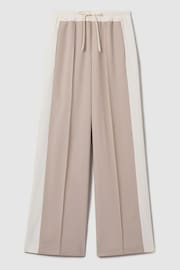 Reiss Natural May Wide Petite Wide Leg Contrast Stripe Drawstring Trousers - Image 2 of 7