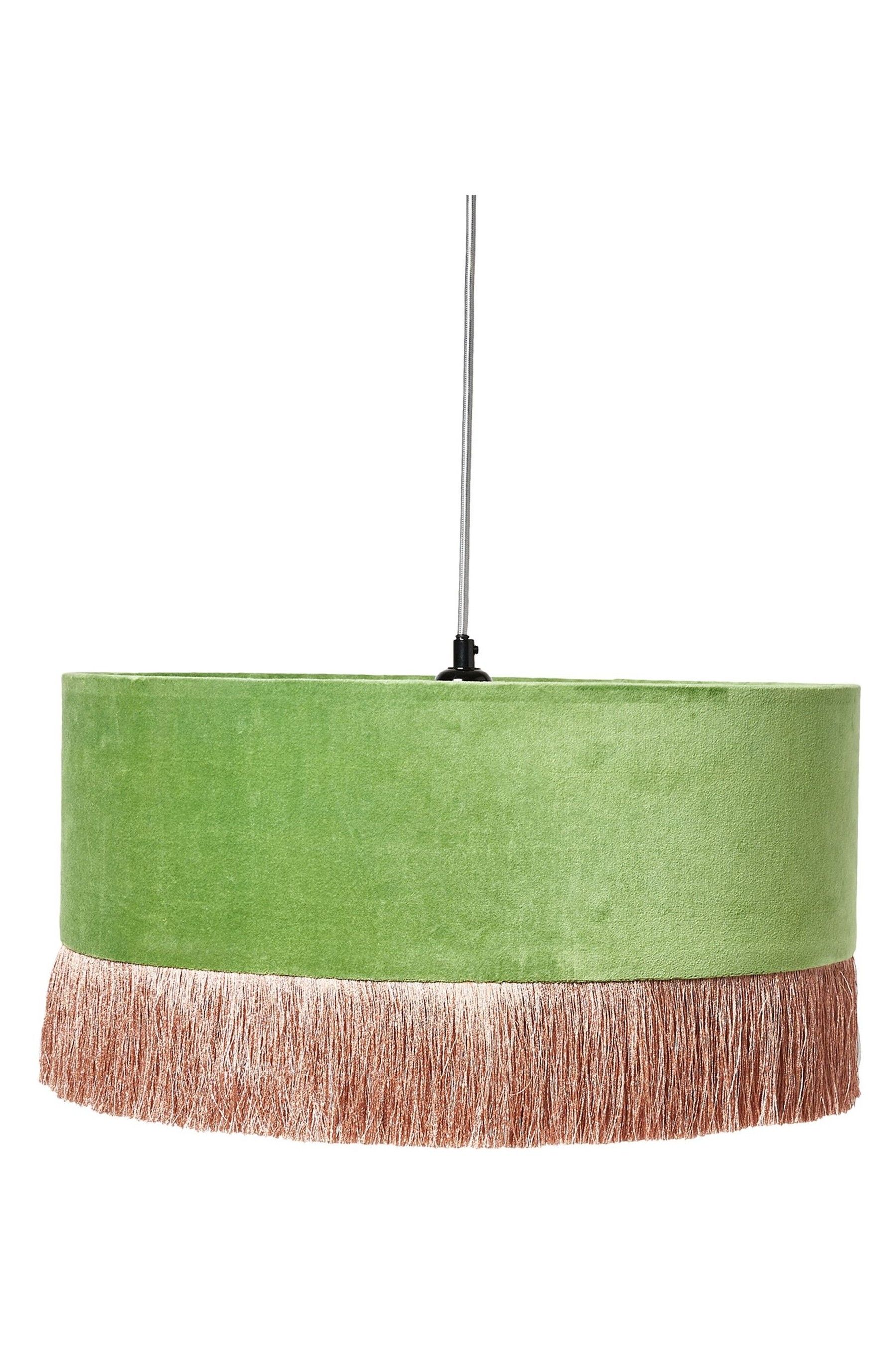 Buy Oliver Bonas Green Ero Velvet Tassel Pendant Lamp Shade from