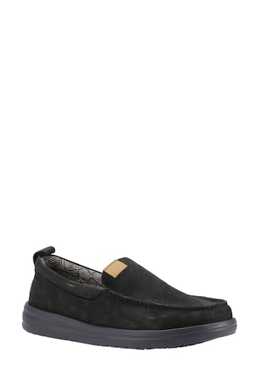 HEYDUDE Wally Grip Moc Craft Leather Black Shoes