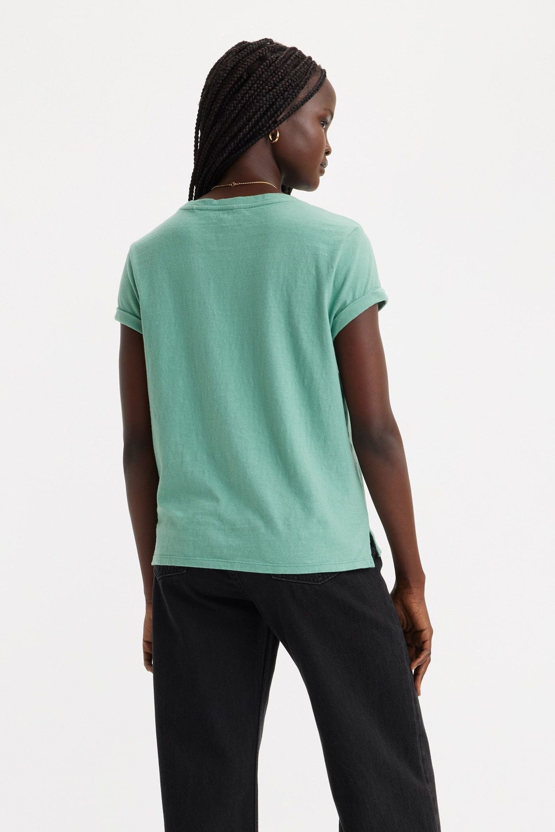 Levi's Hibiscus Peek Beryl Green Levi's DR Margot Pocket T-Shirt - Image 2 of 2