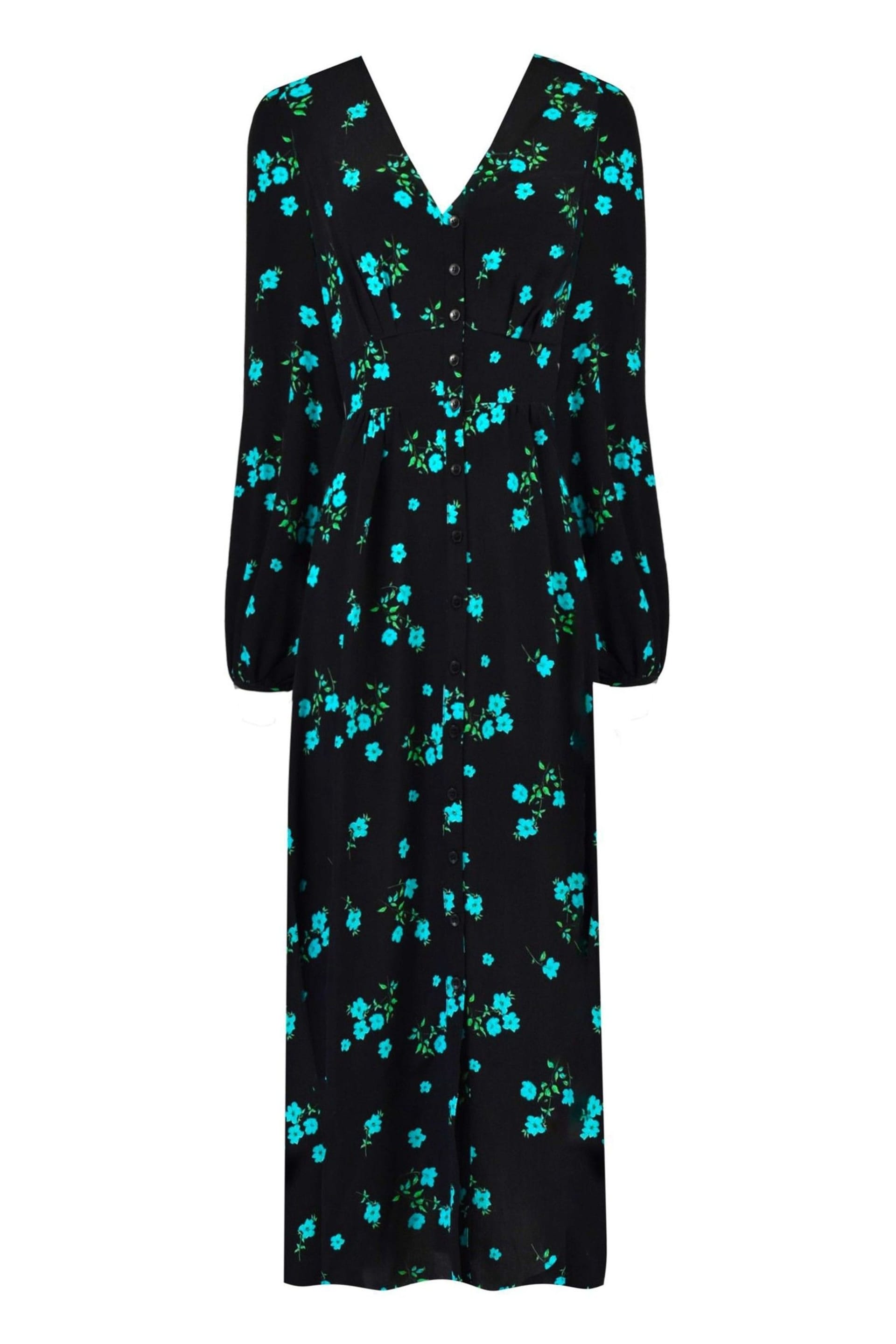 Ro&Zo Cluster Floral Button Front Midi Dress - Image 5 of 5