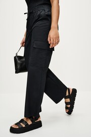 Black Wide Leg Cargo Trousers - Image 3 of 7