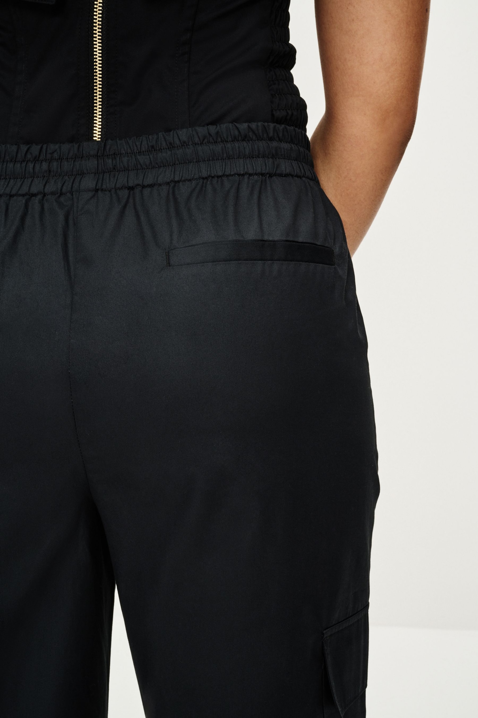 Black Wide Leg Cargo Trousers - Image 4 of 7