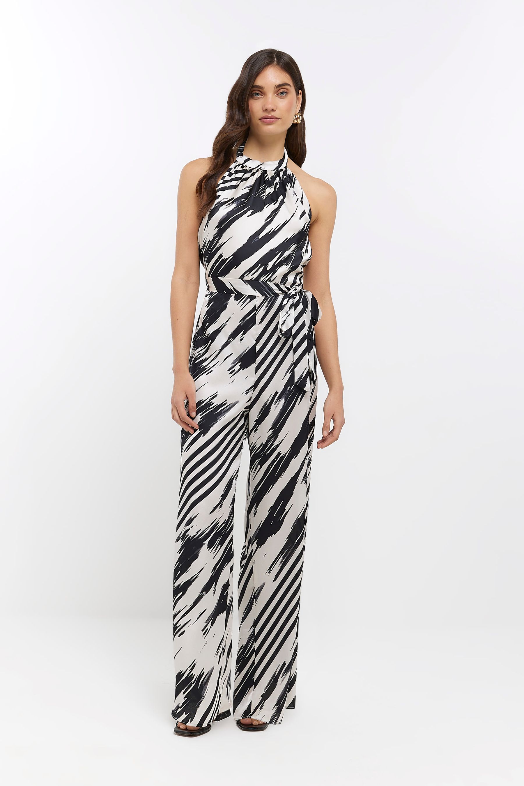 Next black and white jumpsuit cheap