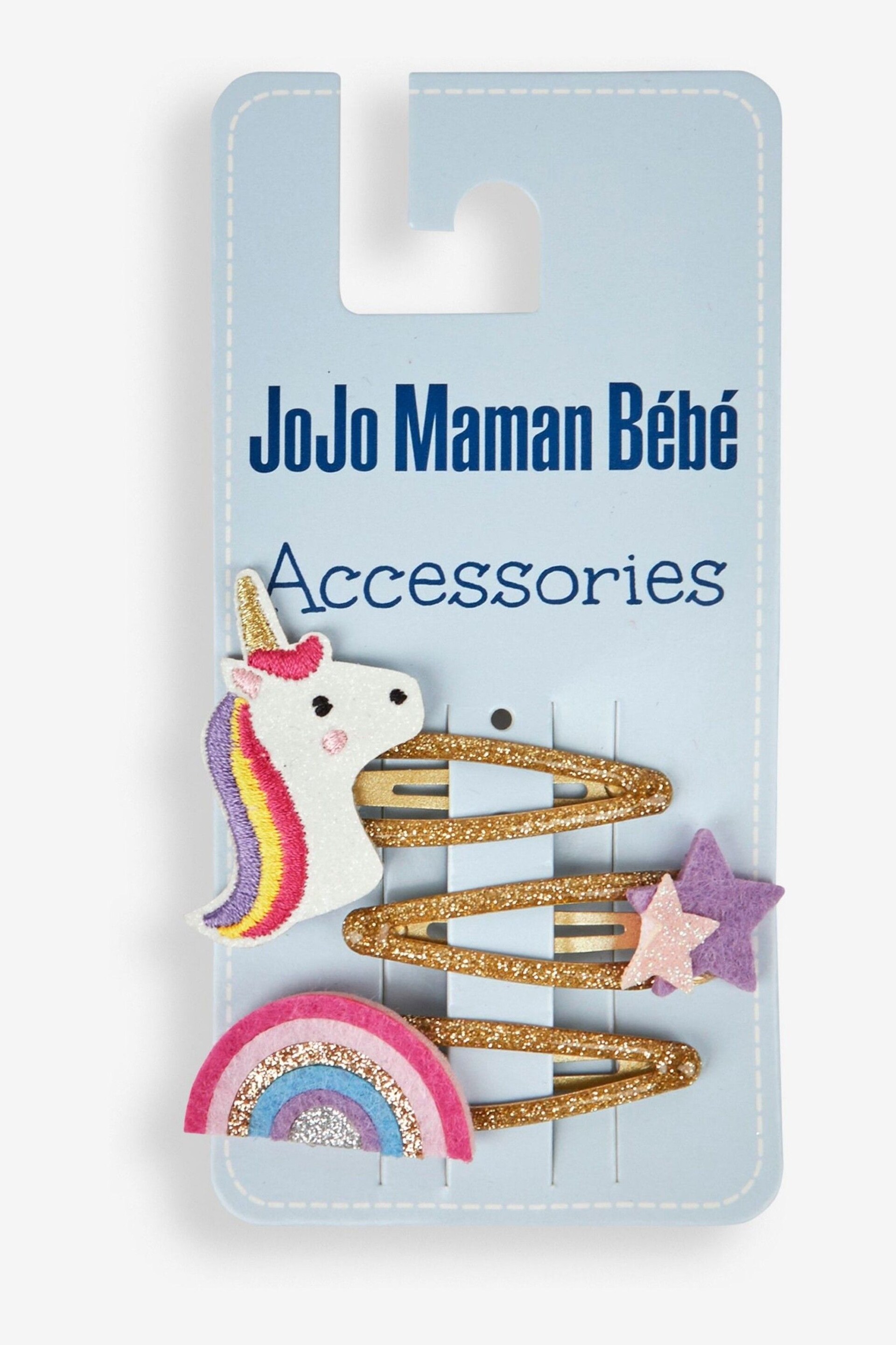 JoJo Maman Bébé Pink Unicorn 3-Pack Character Clips - Image 2 of 3
