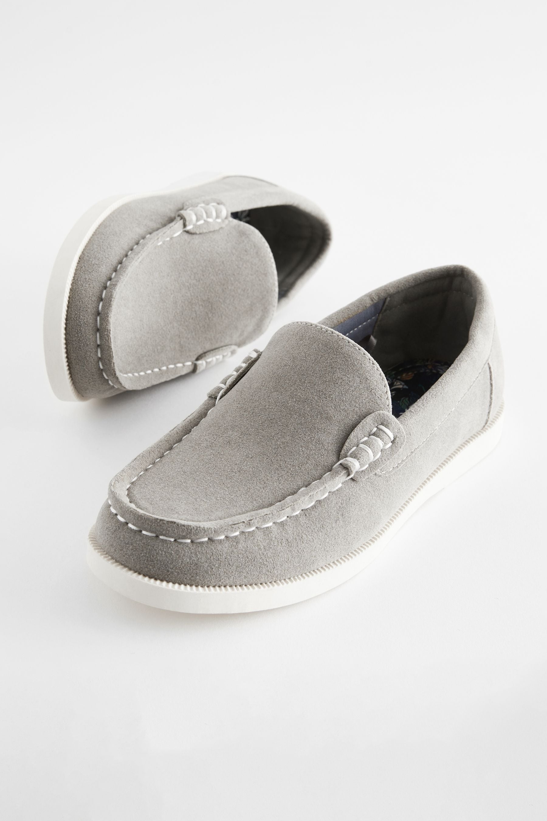 Grey baby loafers hot sale