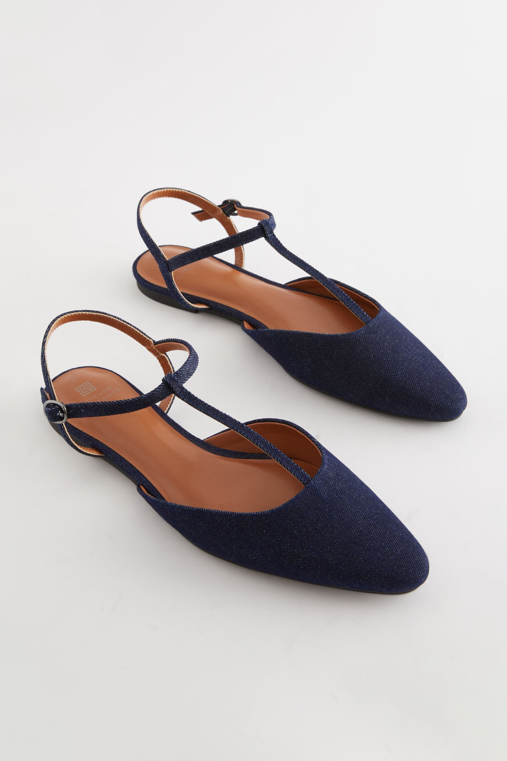 Denim Forever Comfort T Bar Slingback Shoes - Image 4 of 7