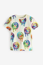 Green/White Drippy Smile Graphic Short Sleeve T-Shirts 2 Pack (3-16yrs) - Image 2 of 5