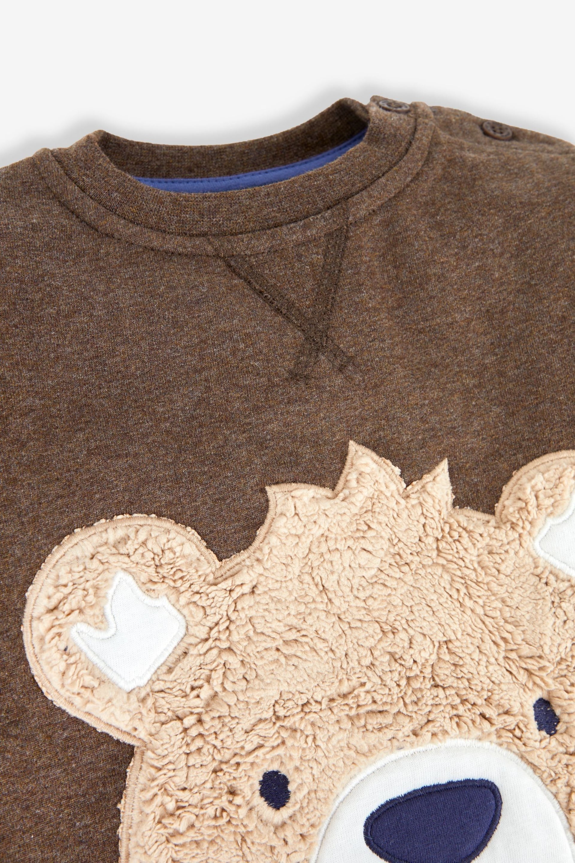 JoJo Maman Bébé Brown Bear Appliqué Sweatshirt - Image 2 of 2