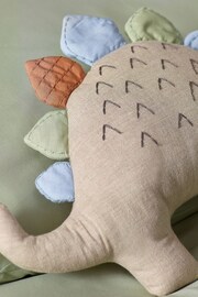 Natural Embroidered Dinosaur Toy Cushion - Image 3 of 4