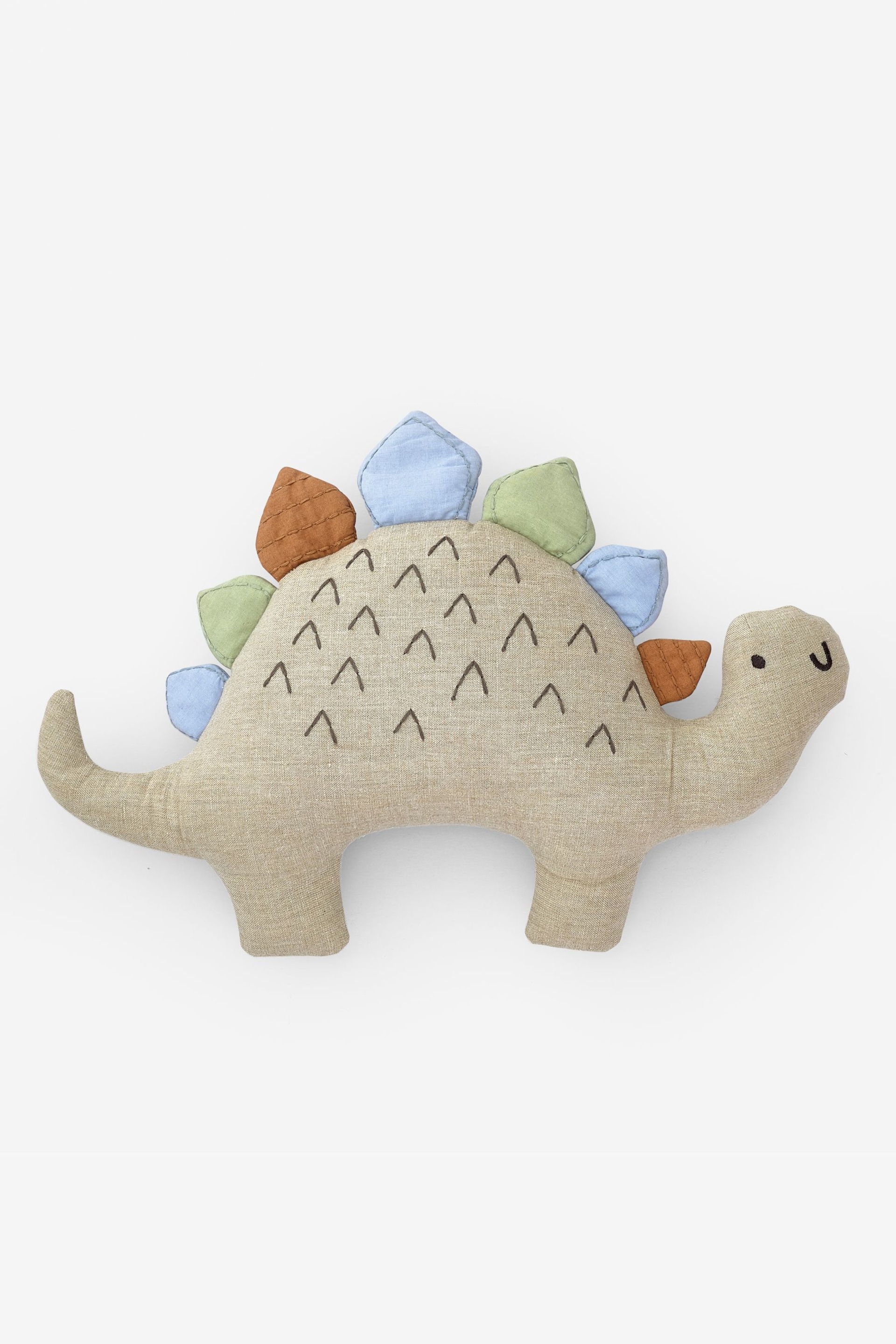 Natural Embroidered Dinosaur Toy Cushion - Image 4 of 4