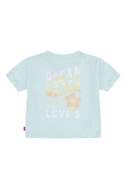 Levi's® Blue Floral Slogan Back Print Logo T-Shirt - Image 2 of 5