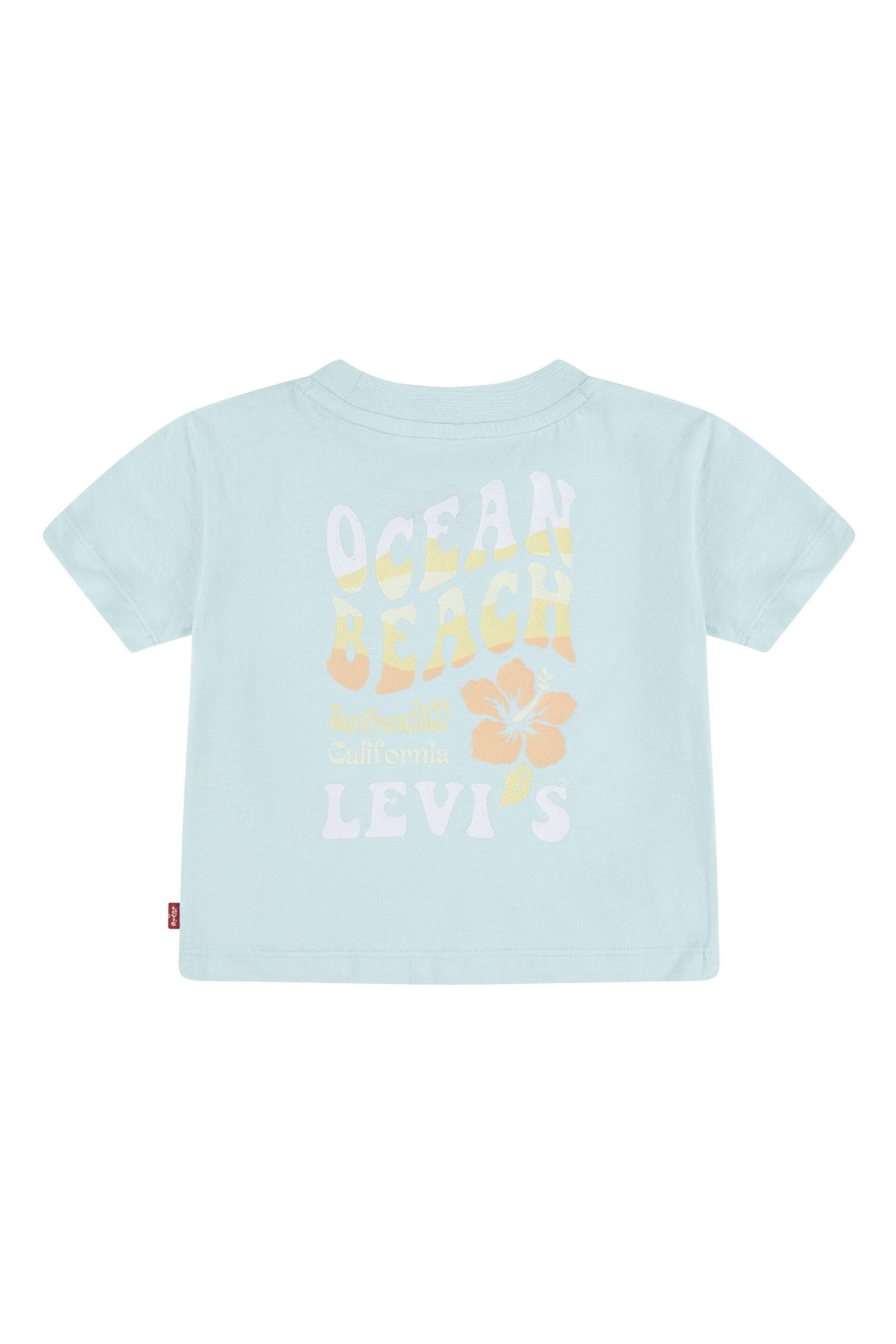 Levi's® Blue Floral Slogan Back Print Logo T-Shirt - Image 2 of 5