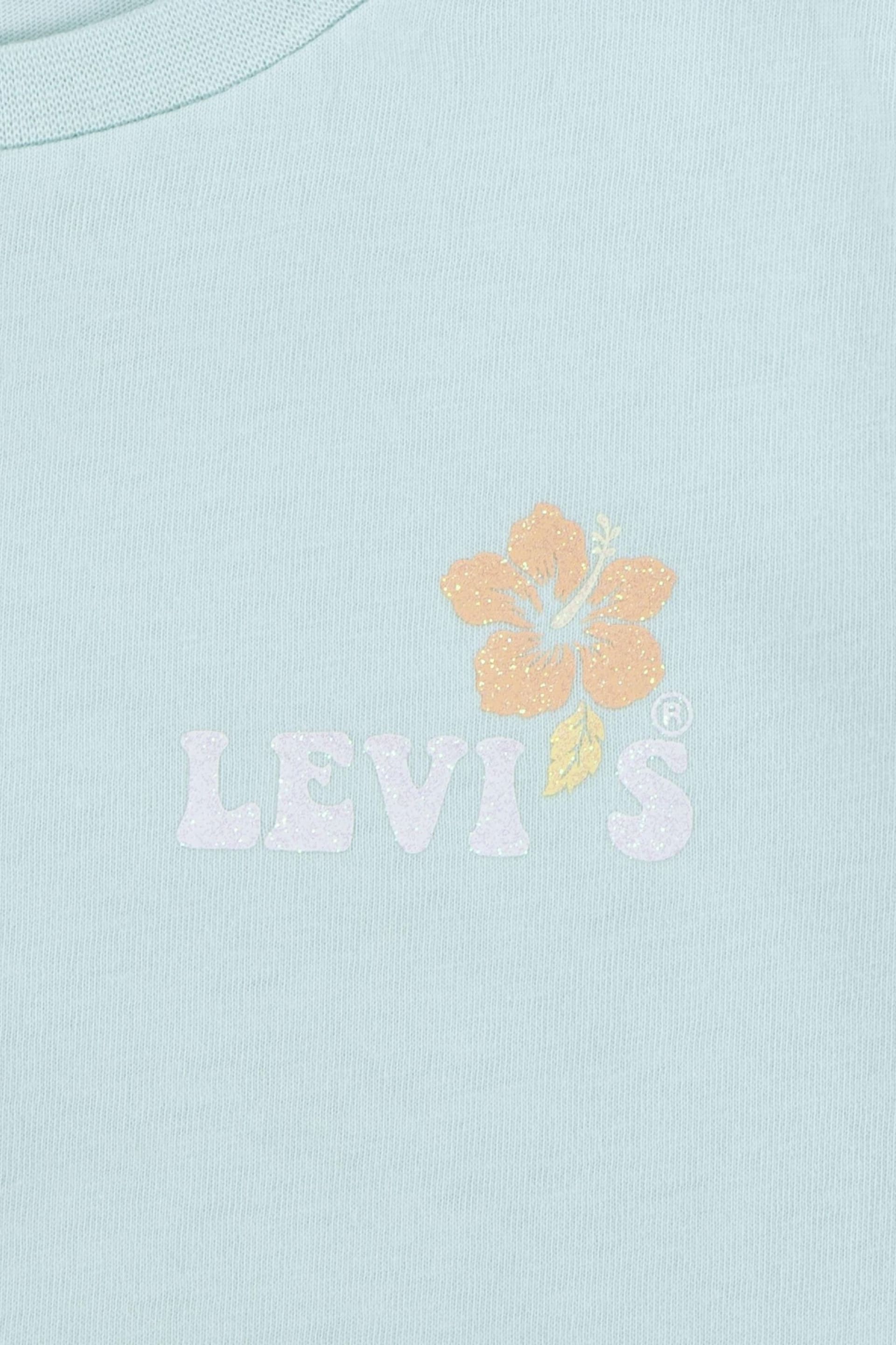 Levi's® Blue Floral Slogan Back Print Logo T-Shirt - Image 5 of 5