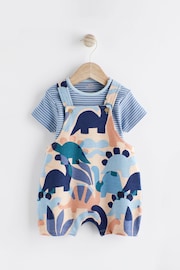 Blue/Neutral Dino Baby Jersey Dungarees and Bodysuit Set (0mths-2yrs) - Image 1 of 8