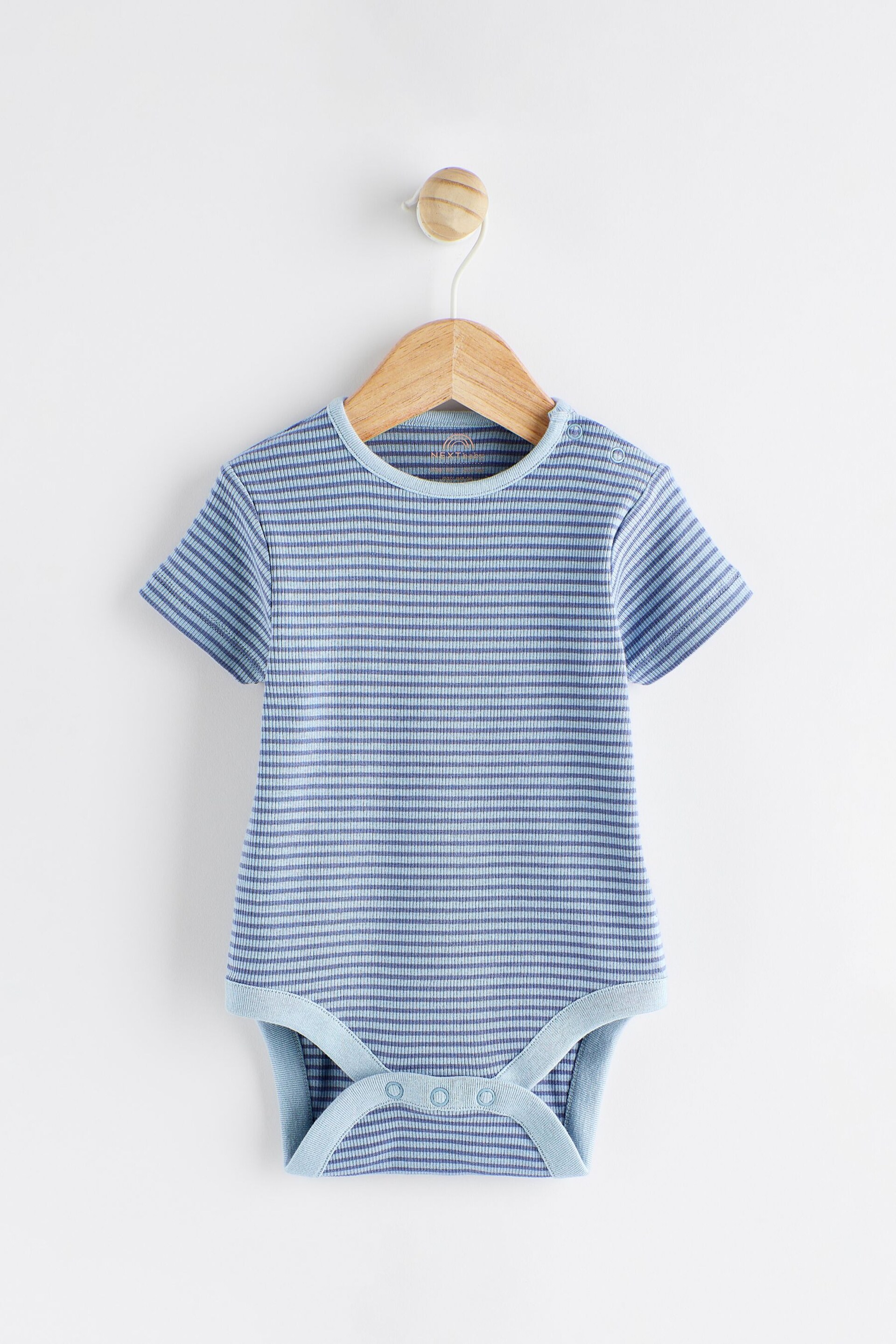 Blue/Neutral Dino Baby Jersey Dungarees and Bodysuit Set (0mths-2yrs) - Image 3 of 8