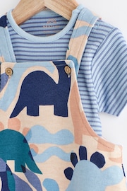 Blue/Neutral Dino Baby Jersey Dungarees and Bodysuit Set (0mths-2yrs) - Image 4 of 8