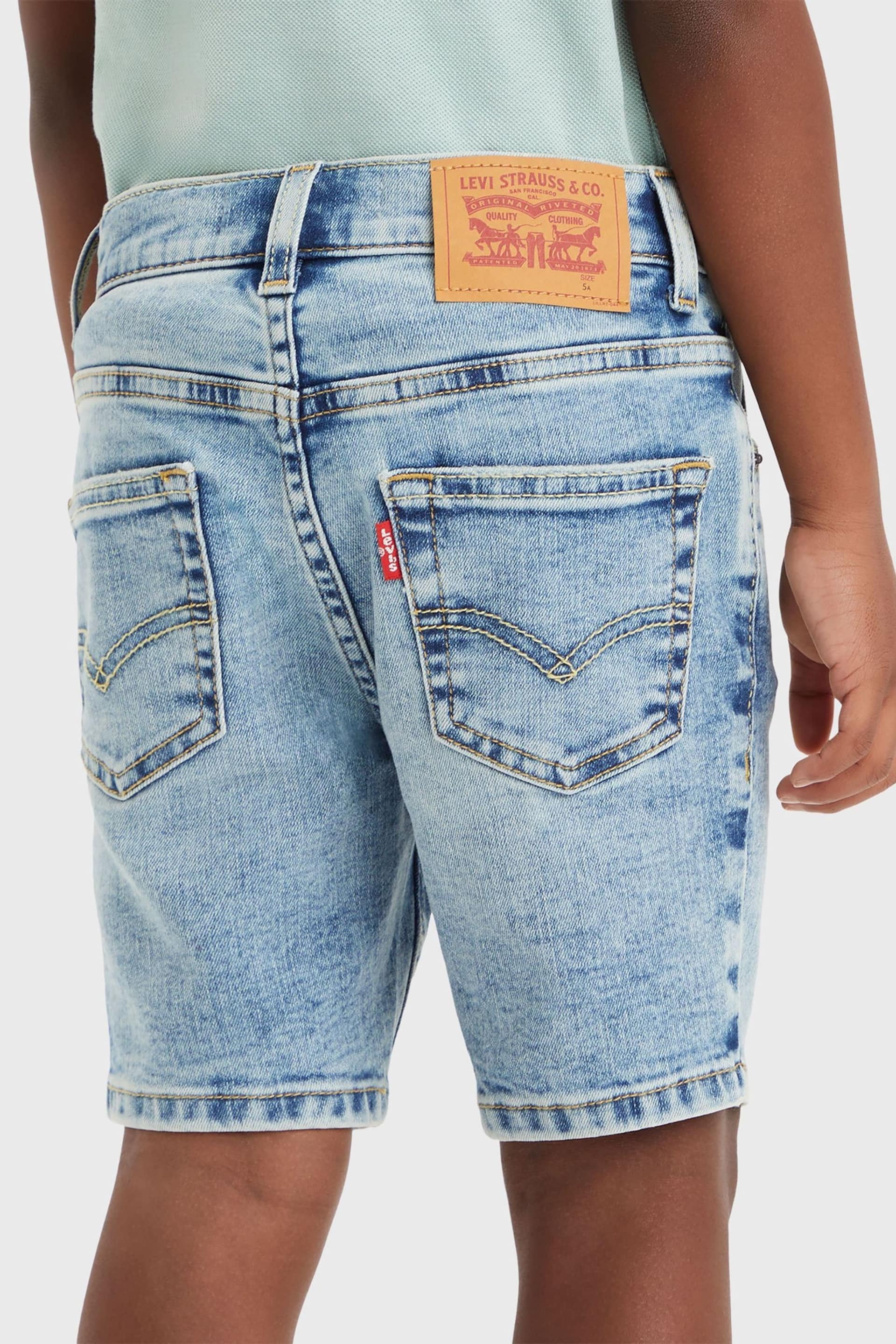 Levi's® Blue Skinny Fit Acid Wash 510 Denim Shorts - Image 3 of 8