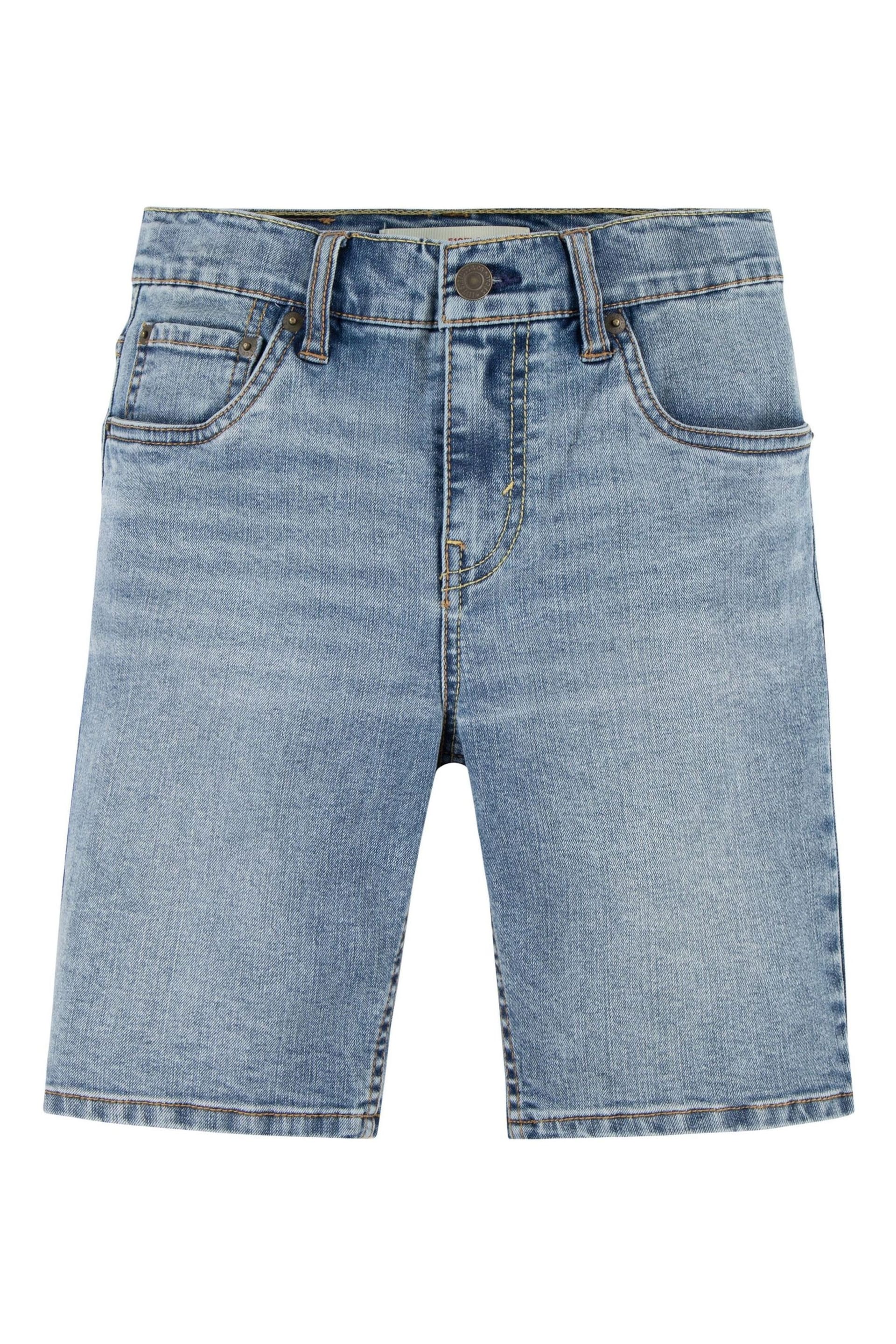 Levi's® Blue Skinny Fit Acid Wash 510 Denim Shorts - Image 4 of 8