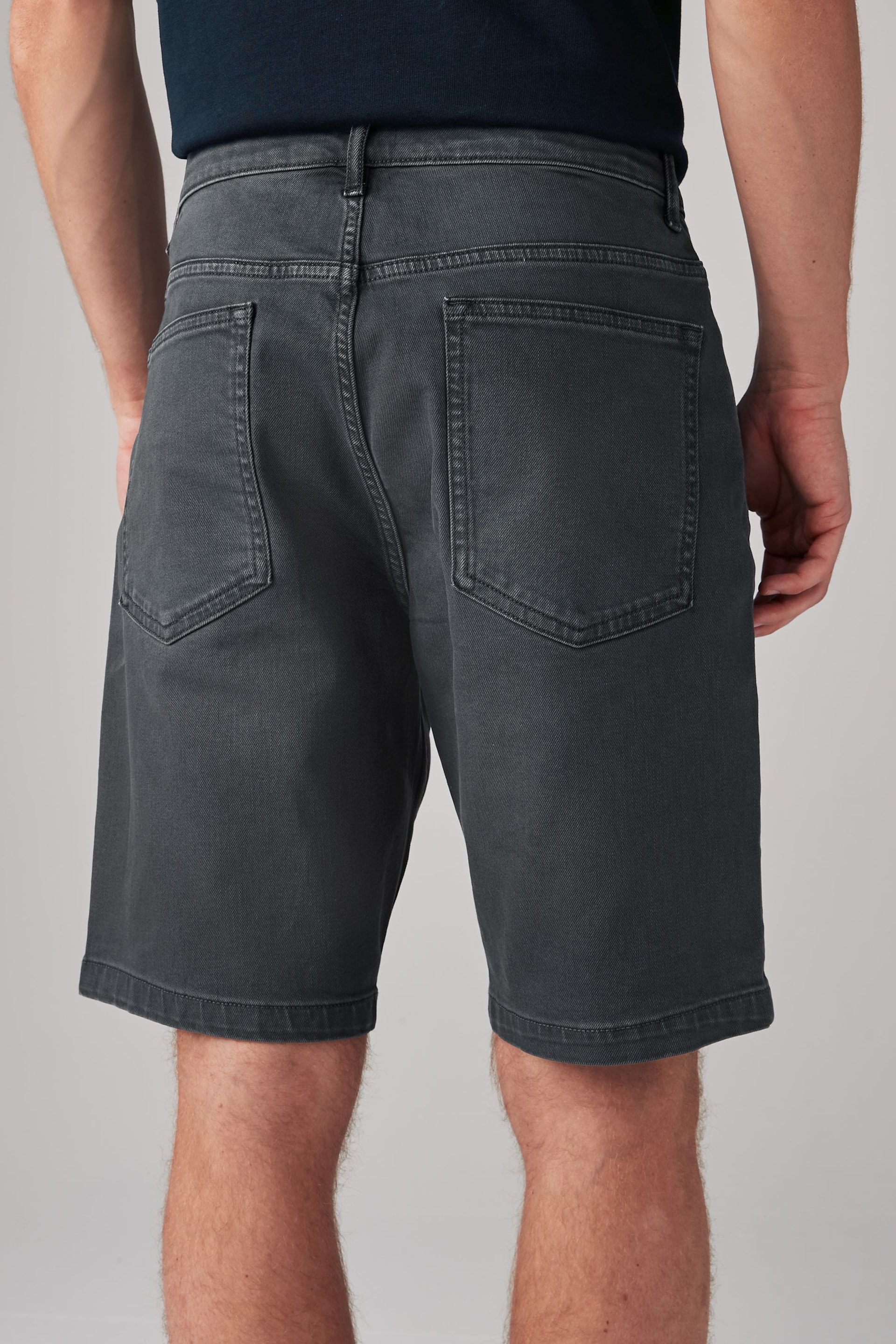 Smoke Grey Garment Dye Denim Shorts - Image 2 of 4