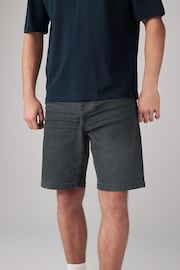 Smoke Grey Garment Dye Denim Shorts - Image 3 of 4