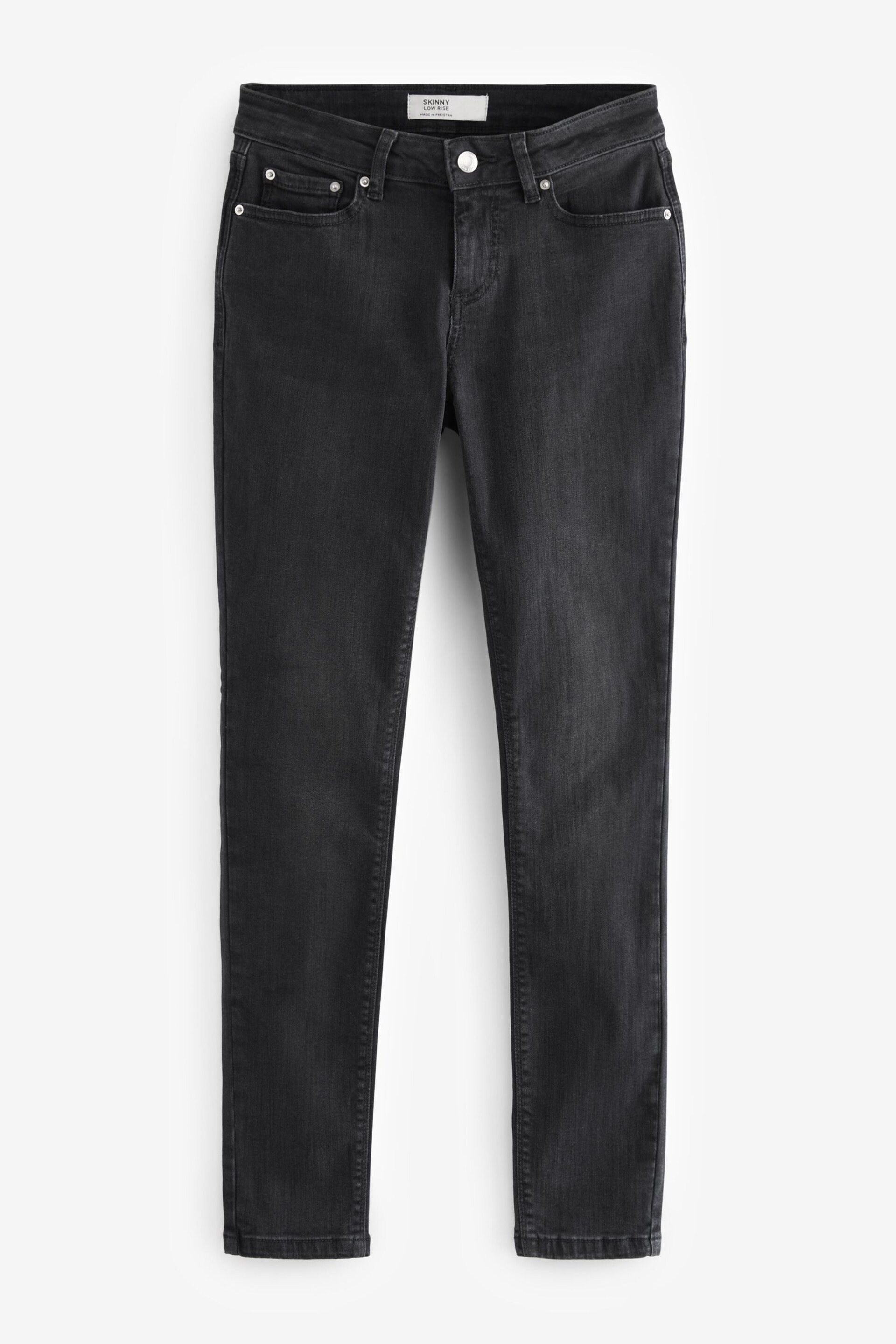 Washed Black Low Skinny Jeans - Image 6 of 7