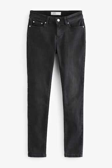 Washed Black Low Skinny Jeans