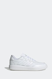 adidas White/Silver Sportswear Courtblock Trainers - Image 1 of 6