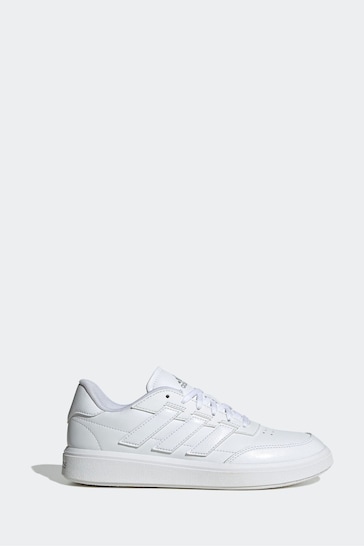 adidas White/Silver Sportswear Courtblock Trainers