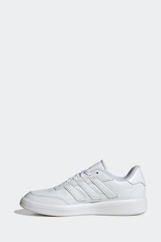 adidas White/Silver Sportswear Courtblock Trainers - Image 2 of 6