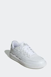 adidas White/Silver Sportswear Courtblock Trainers - Image 3 of 6