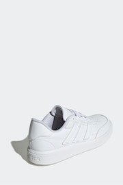 adidas White/Silver Sportswear Courtblock Trainers - Image 4 of 6