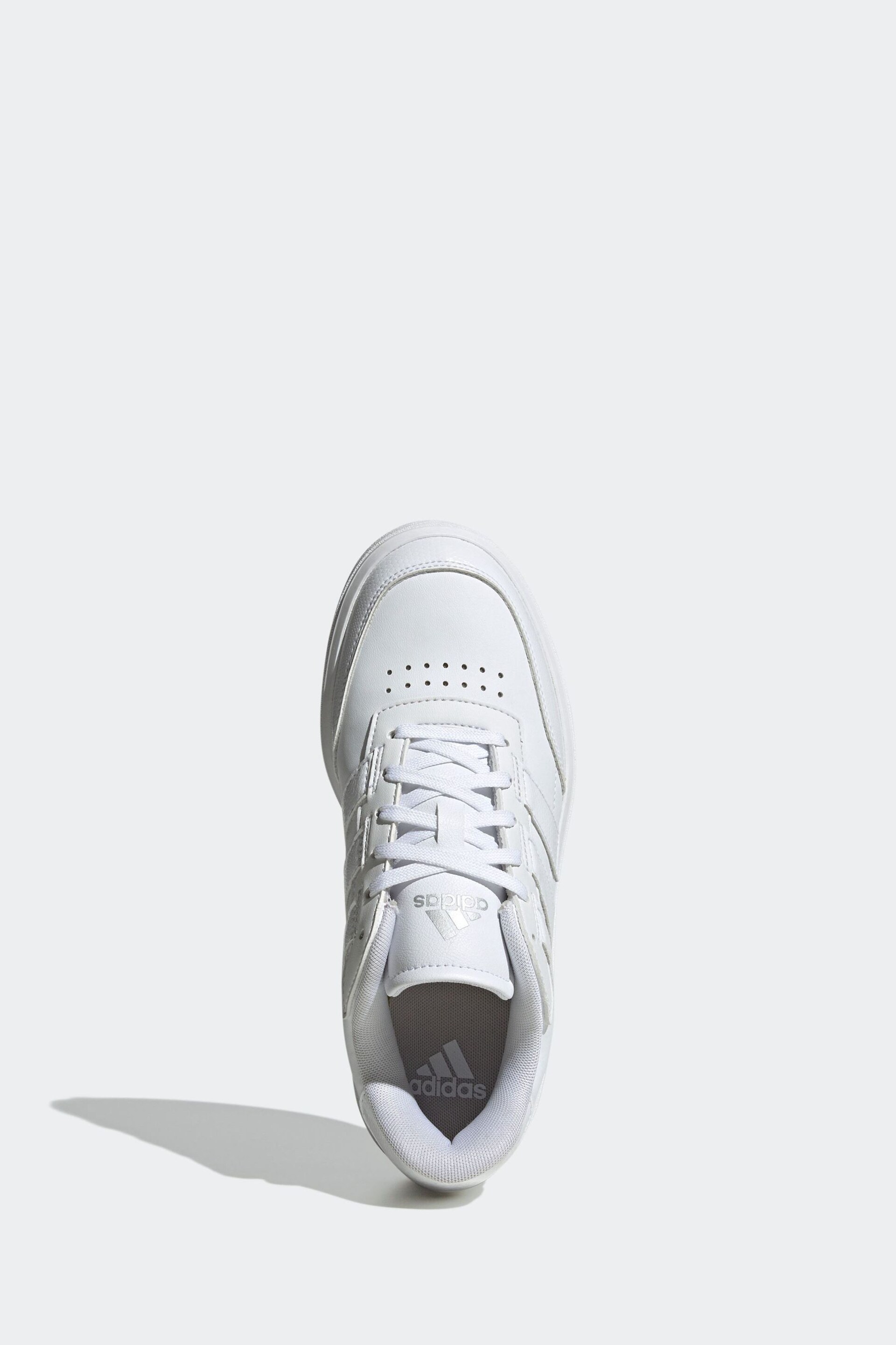 adidas White/Silver Sportswear Courtblock Trainers - Image 5 of 6
