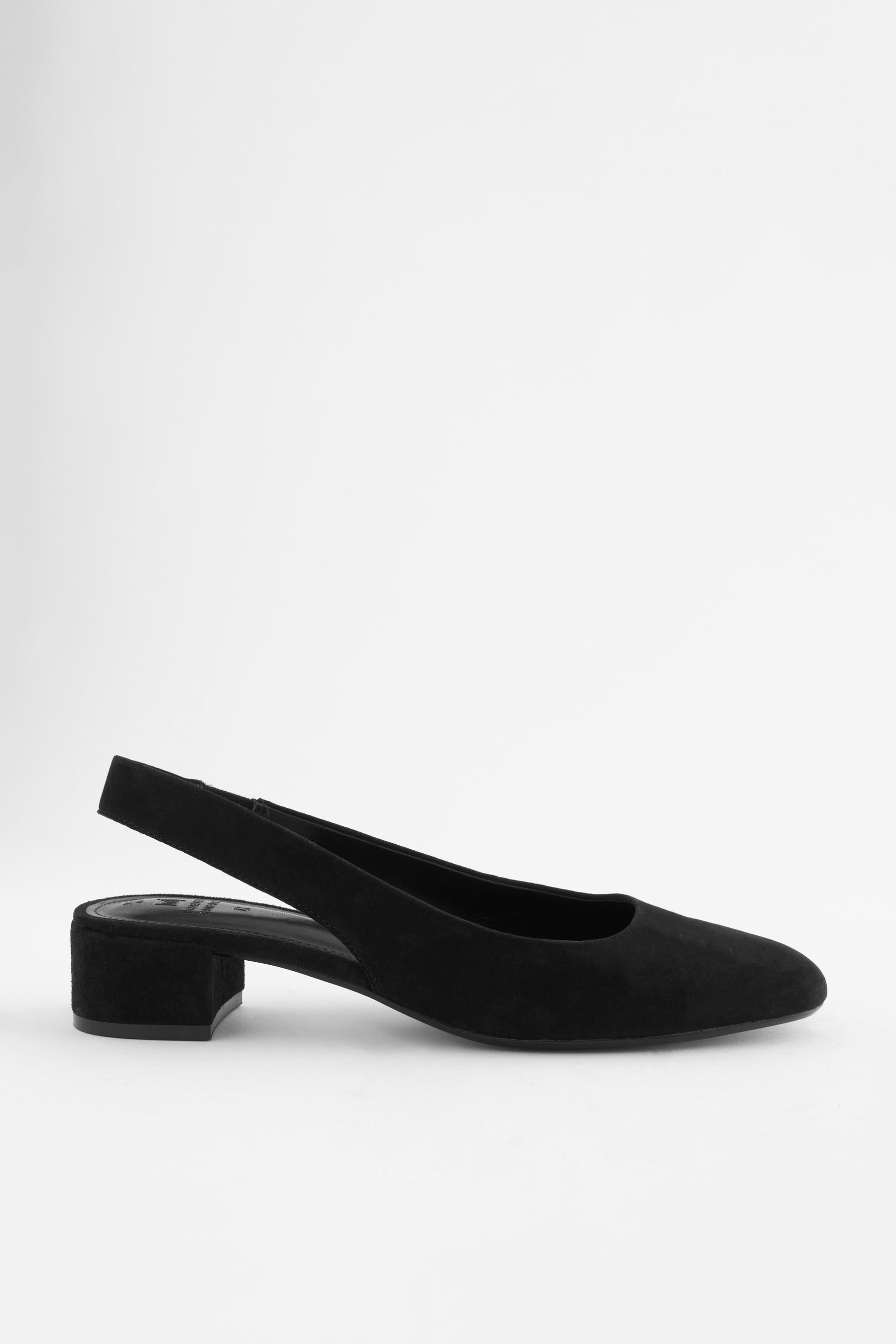 Buy Black Suede Forever Comfort Leather Slingback Low Block Heels from Next Luxembourg