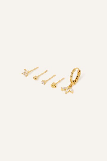Accessorize Gold Tone Irregular Earrings 5 Pack