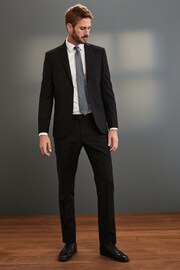 Black Slim Signature Tollegno Italian Wool Suit Jacket - Image 2 of 9