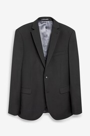 Black Slim Signature Tollegno Italian Wool Suit Jacket - Image 8 of 9
